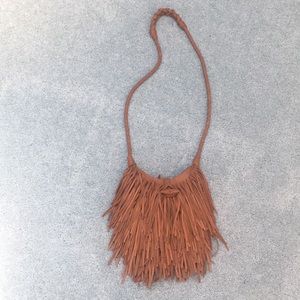 Leather, fringe purse